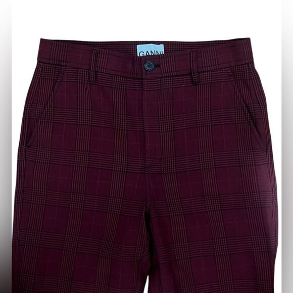 Ganni Suiting Pants Samba Red Plaid - Picture 3 of 8